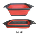 Escorredor Quadrado de Silicone Retrátil Multifuncional para Massas, Frutas e Alimentos