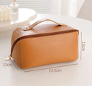 Necessaire Feminina Premium em Couro PU – Grande Capacidade para Viagem e Maquiagem