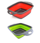 Escorredor Quadrado de Silicone Retrátil Multifuncional para Massas, Frutas e Alimentos