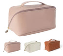 Necessaire Feminina Premium em Couro PU – Grande Capacidade para Viagem e Maquiagem