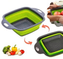 Escorredor Quadrado de Silicone Retrátil Multifuncional para Massas, Frutas e Alimentos