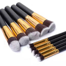 Kit de Pincéis de Maquiagem Kabuki – Precisão e Sofisticação em 10 Peças