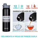 Garrafa Térmica MODUS com Canudo em Aço Inoxidável – Copo Térmico para Carro, Garrafa Isotérmica para Esportes ao Ar Livre, 750ml